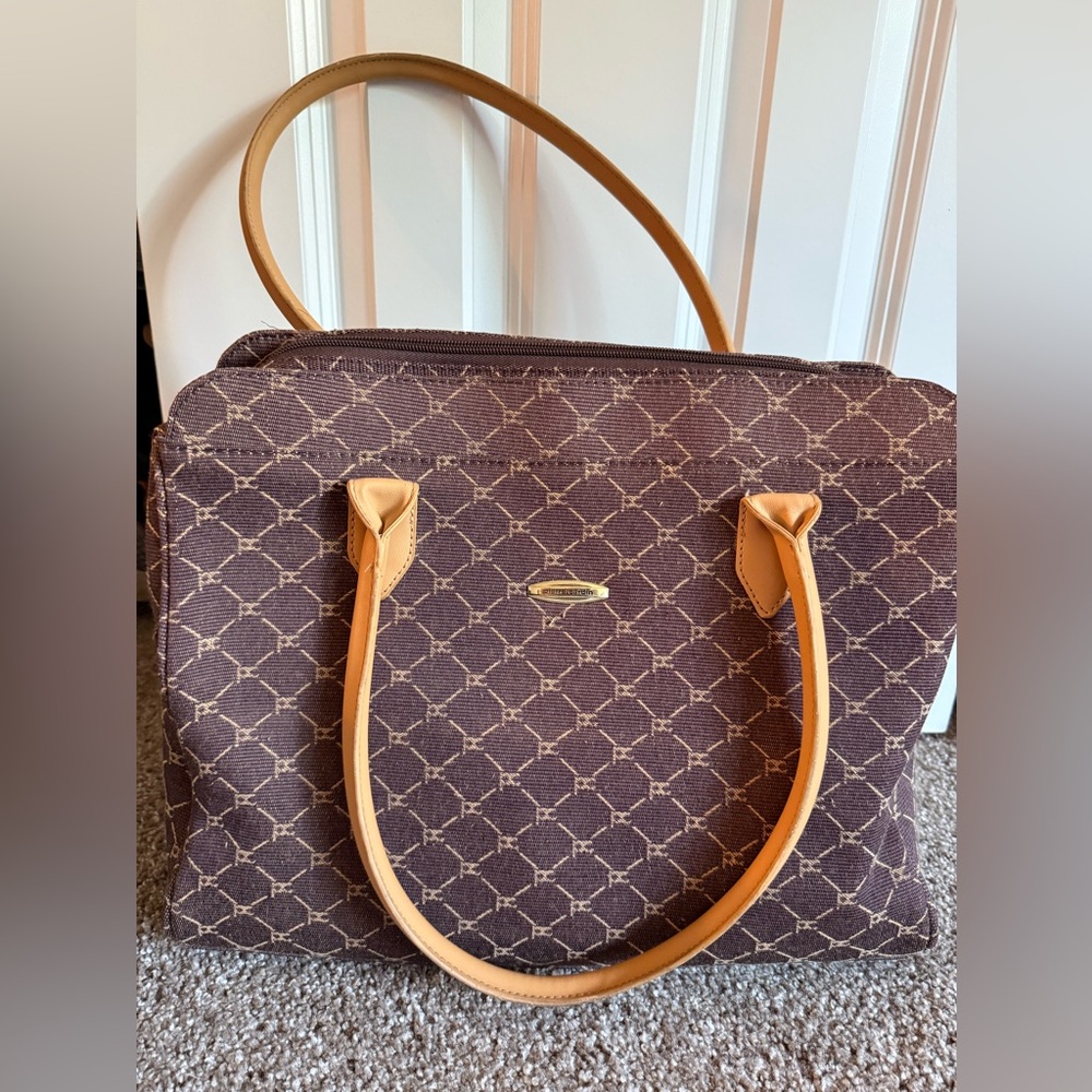 Pierre Cardin Brown Geometric Tote